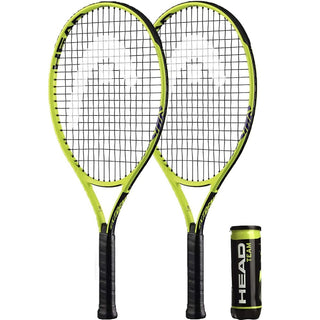 HEAD Extreme Junior 19" Tennis Racket Twin Set, Protective Covers & 3 Tennis Balls