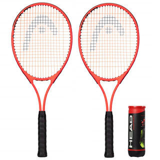 2 x HEAD Ti Radical 27 Adult Tennis Racket Set & 3 Tennis Balls - 2025